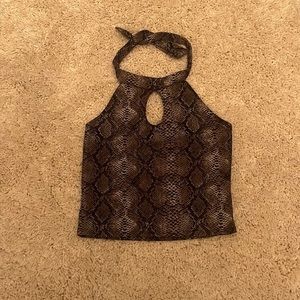 Snake skin halter going out top